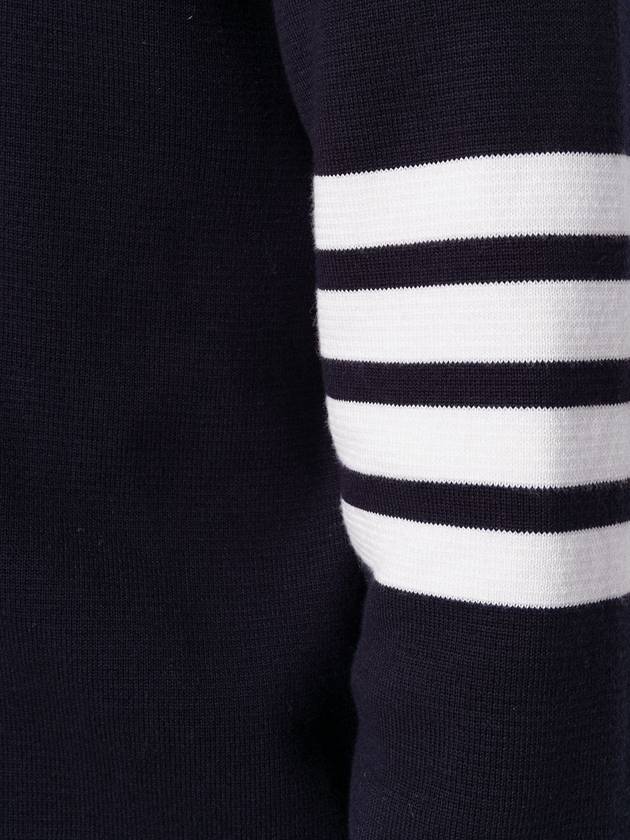 4 Bar Armband Milano Stitch Knit Top Navy - THOM BROWNE - BALAAN 7