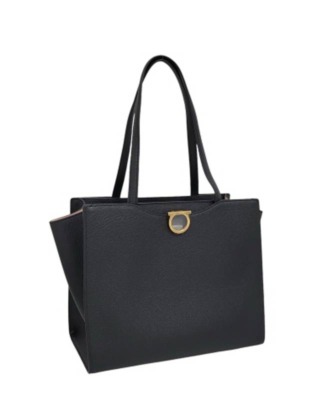 Ferragamo FZ 21 0698 Black Gancini Medium Tote Bag - SALVATORE FERRAGAMO - BALAAN 2