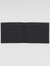 Triangle Logo Saffiano Half Wallet Black - PRADA - BALAAN 5