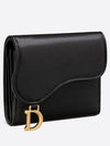 Saddle Lotus Goatskin Half Wallet Black - DIOR - BALAAN 4