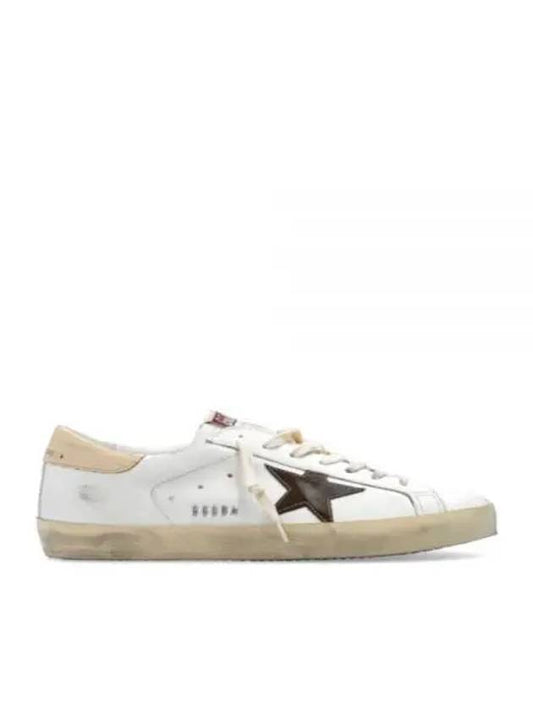 Superstar Brown Tab Classic Leather Low Top Sneakers White - GOLDEN GOOSE - BALAAN 2