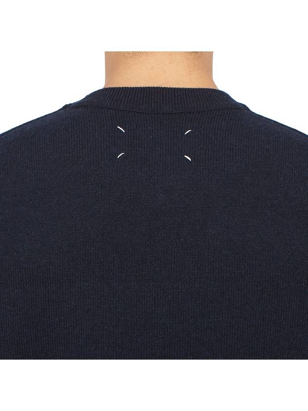 Crew Neck Cashmere Knit Top Navy - MAISON MARGIELA - BALAAN 8