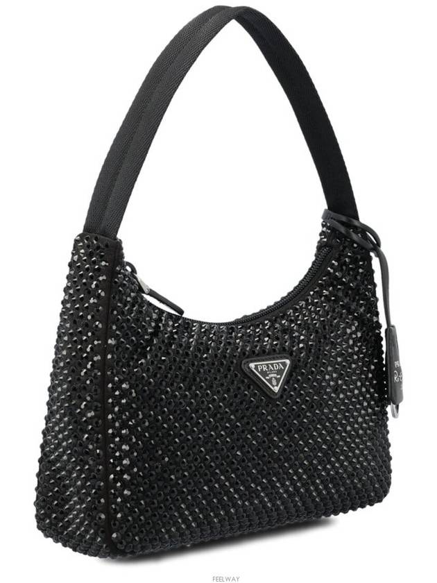 Crystal Satin Mini Bag Black - PRADA - BALAAN 3