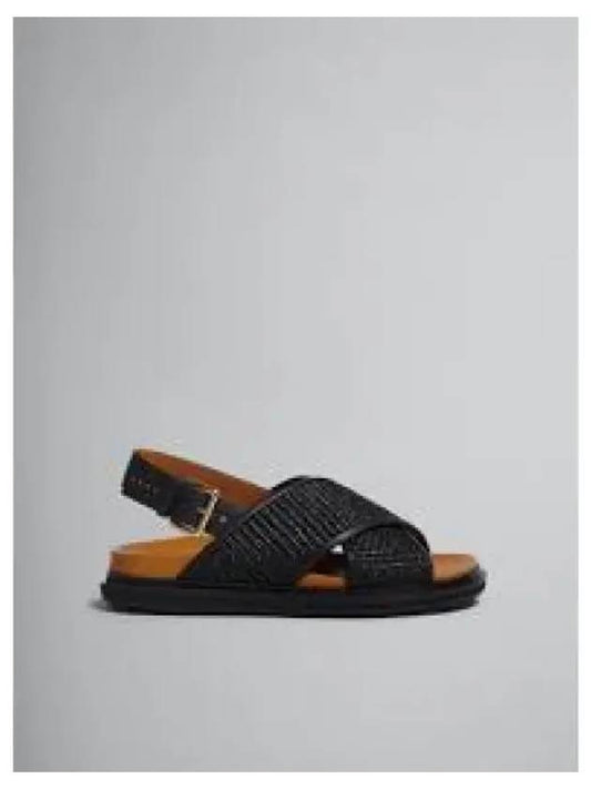 Fussbett raffia sandals black - MARNI - BALAAN 2