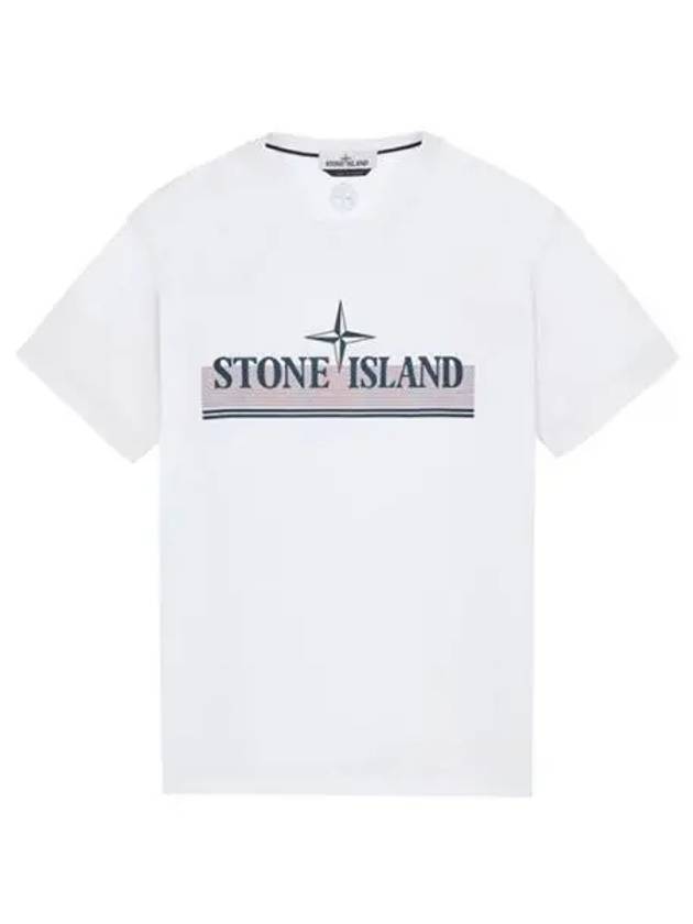 Tricromia One Print Garment Dyed Cotton Jersey Short Sleeve T-Shirt White - STONE ISLAND - BALAAN 2