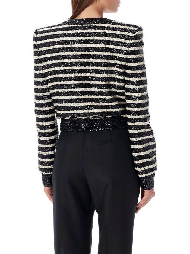 striped sequin jacket black - BALMAIN - BALAAN 3