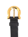 Gancini Buckle Leather Belt Black - SALVATORE FERRAGAMO - BALAAN 7