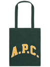 Ru 1987 University Tote Bag Eco Dark Green Unisex - A.P.C. - BALAAN 1