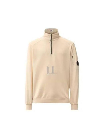 Light Fleece Half Zip-Up Sweatshirt Beige - CP COMPANY - BALAAN 2