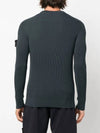 Wappen Patch Crew Neck Ribbed Wool Knit Dark Green - STONE ISLAND - BALAAN 5