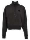 Ross Stand-Up Collar Short Cotton Sweatshirt Faded Black - ISABEL MARANT - BALAAN 1