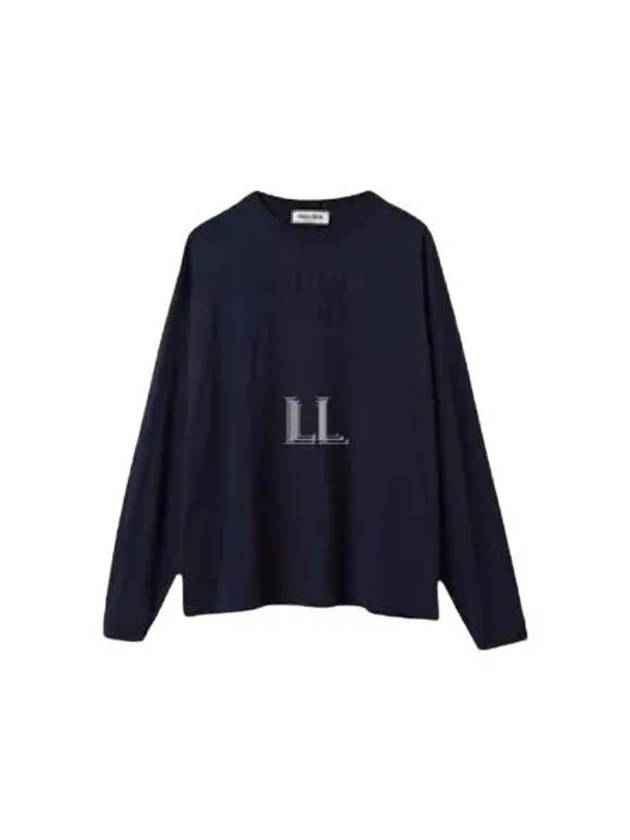 Logo Embroidered Cotton Long Sleeve T-shirt Black - MIU MIU - BALAAN 2