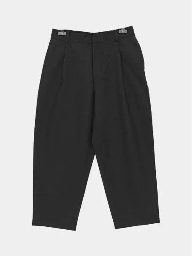 Cropped Pleated Tailored Light Technical Wool Straight Pants Anthracite - MAISON KITSUNE - BALAAN 2