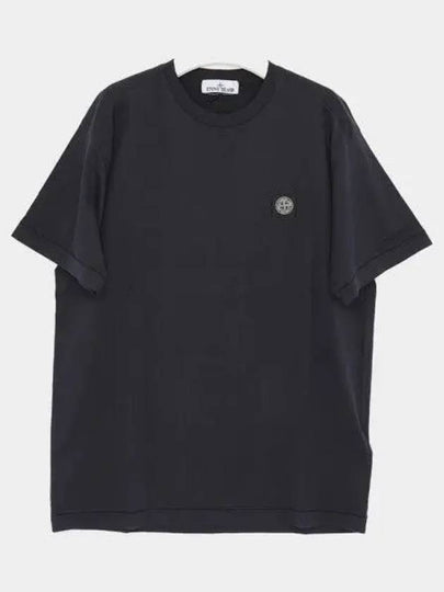 Logo Patch Short Sleeves T-Shirt Navy - STONE ISLAND - BALAAN 2