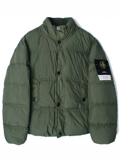 Garment Dyed Crinkle Reps Down Padding Olive - STONE ISLAND - BALAAN 2