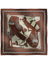 Zouaves Dragons 140 Bandana Scarf Marron Naturel Rouge - HERMES - BALAAN 2