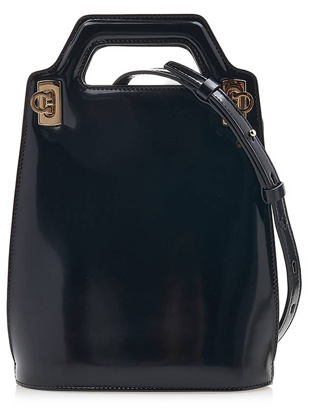 Wanda North South Mini Tote Bag Black - SALVATORE FERRAGAMO - BALAAN 2