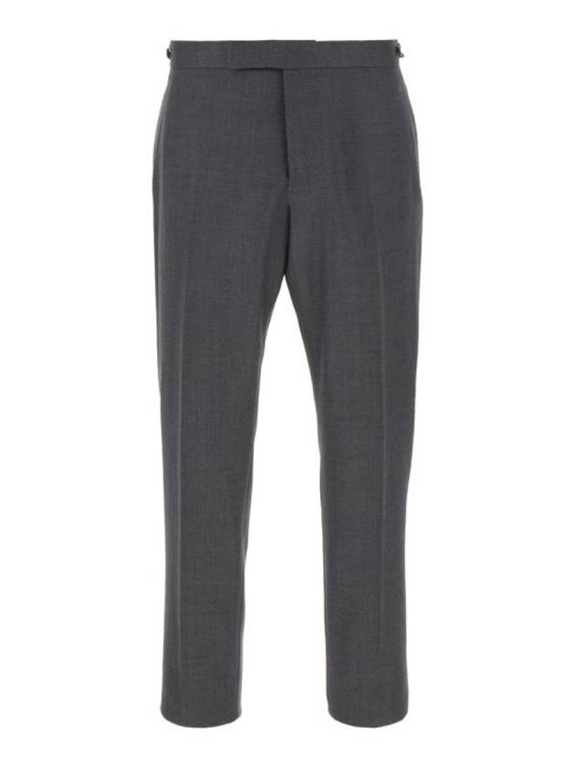 Low Rise Side Tab Wool Slacks Dark Grey - THOM BROWNE - BALAAN 2