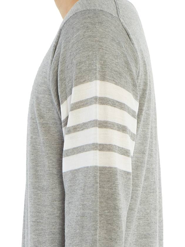 4 Bar Stripe Classic Wool Knit Top Light Grey - THOM BROWNE - BALAAN 9