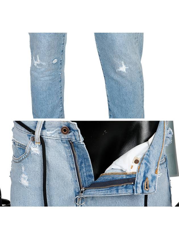 Distressed Slim Jeans Light Blue - OFF WHITE - BALAAN 5