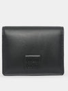 Logo Small Leather Half Wallet Black - MIU MIU - BALAAN 3