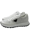 Prax 01 Re-Nylon Brushed Leather Low-Top Sneakers White - PRADA - BALAAN 3