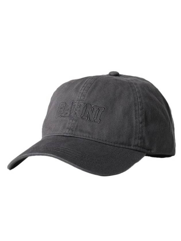 Embroidered Logo Ball Cap Grey - GANNI - BALAAN 2