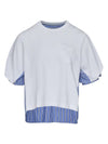 Cotton Poplin Jersey Short Sleeve T-Shirt White - SACAI - BALAAN 1