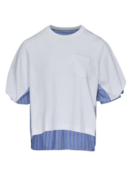 Cotton Poplin Jersey Short Sleeve T-Shirt White - SACAI - BALAAN 1