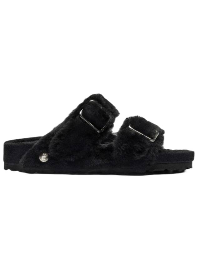 Arizona 1774 Shearling Slippers Black - BIRKENSTOCK - BALAAN 1