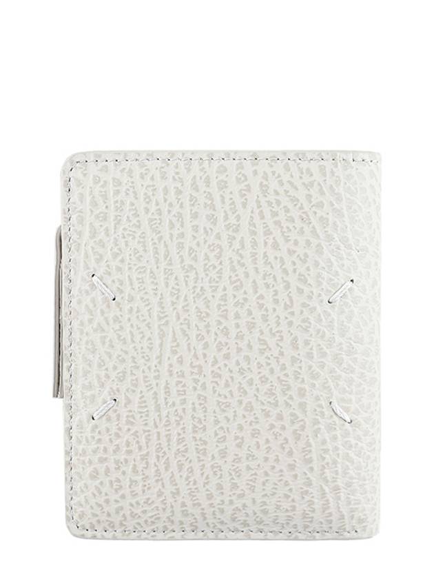 Grain Stitch Leather Flap Halfwallet Ivory - MAISON MARGIELA - BALAAN.