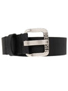 B Star Logo Buckle Leather Belt Black - DIESEL - BALAAN 2