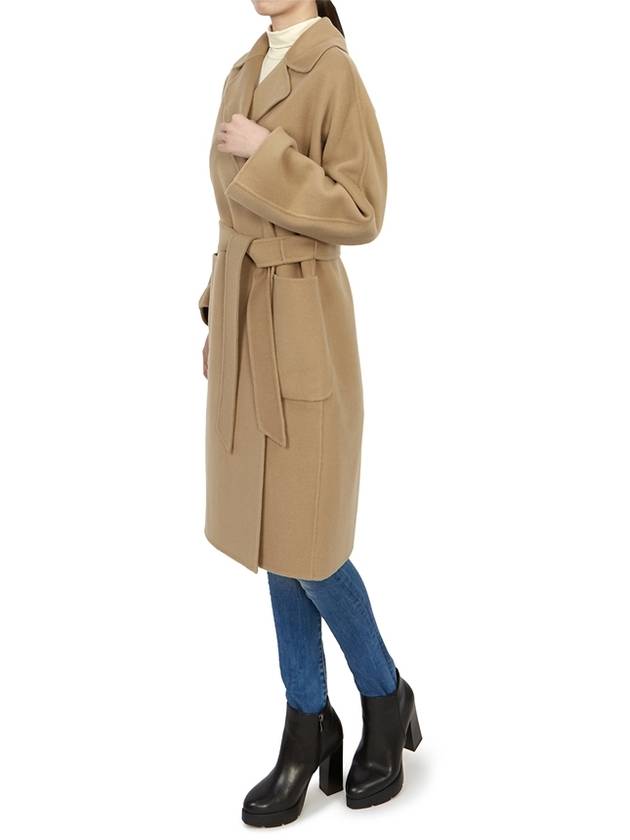 Rovo Wrap Wool Singe Coat Beige - MAX MARA - BALAAN 9