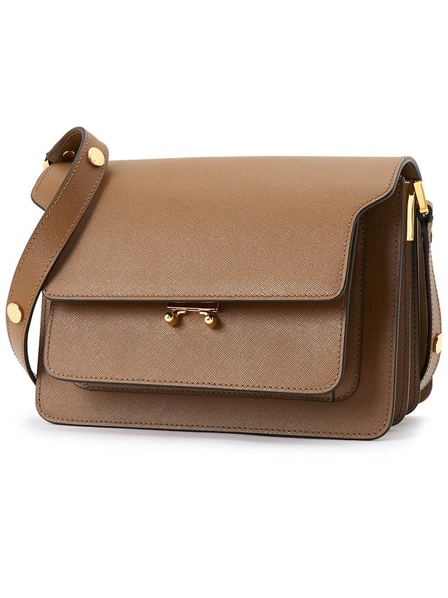 Saffiano Trunk Medium Shoulder Bag Brown - MARNI - BALAAN 3