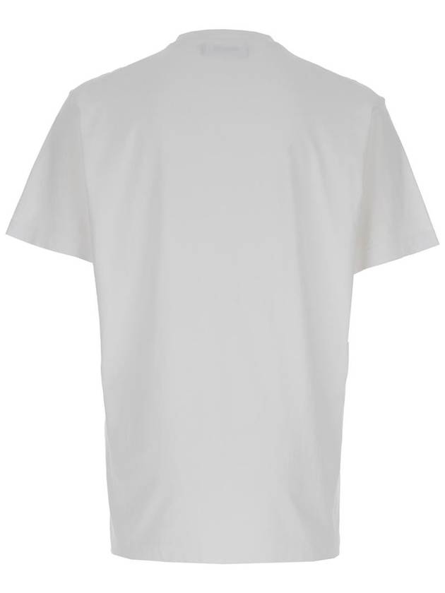 White Crewneck T-Shirt With Dsq2 Logo In Cotone Man - DSQUARED2 - BALAAN 2