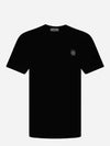 Slimfit Cotton Jersey Short Sleeve T-shirt Black - STONE ISLAND - BALAAN 2