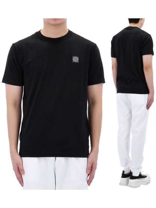 Organic Cotton Short Sleeve T-Shirt Black - STONE ISLAND - BALAAN 2