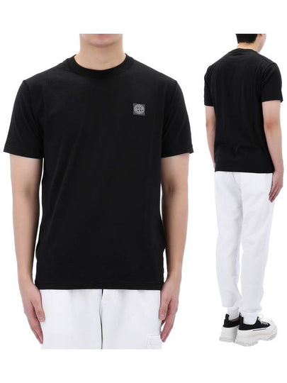 Organic Cotton Short Sleeve T-Shirt Black - STONE ISLAND - BALAAN 2