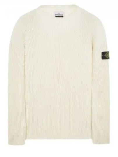 Compass Patch Crew Neck Knit Top White - STONE ISLAND - BALAAN 2