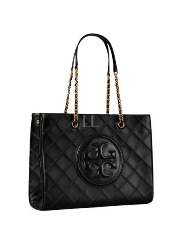 Fleming Soft Chain Logo Nappa Leather Tote Bag Black - TORY BURCH - BALAAN 2