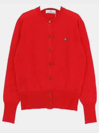 Bea Logo Wool Cardigan Red - VIVIENNE WESTWOOD - BALAAN 2