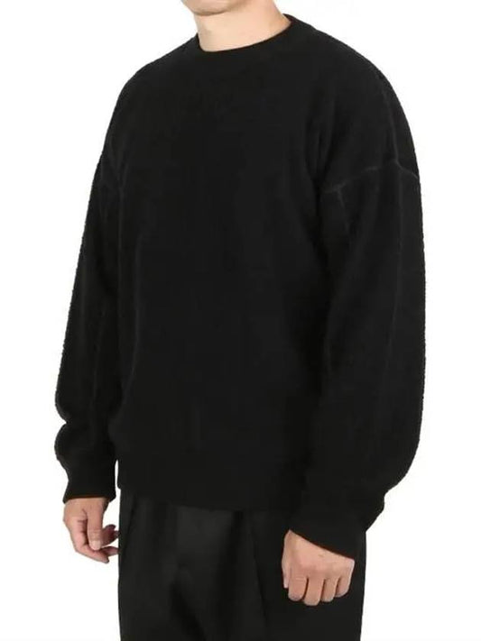 Men's Logo Reversible Round Neck Knit Top Black - TEN C - BALAAN.