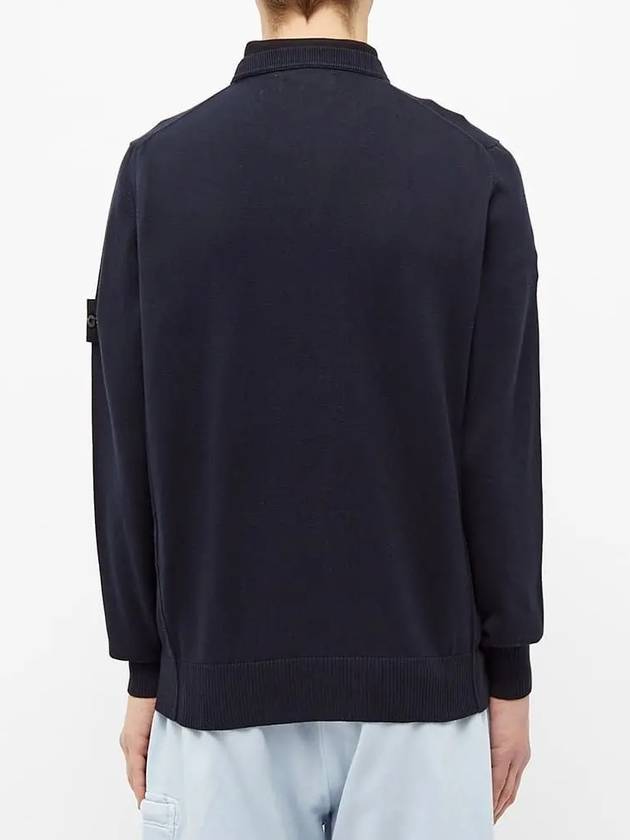 Men's Logo Wappen Knit Top Navy - STONE ISLAND - BALAAN 5