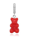 NOSTALGIA BEAR SANGRIA PAVE CONNECTOR SILVER pendant charm - CRYSTAL HAZE - BALAAN 1