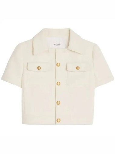 Chelsea Cropped Tweed Jacket Ivory - CELINE - BALAAN 1