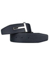 Sliver Soft Grain Leather T Icon Belt Dark Navy Black - TOM FORD - BALAAN 2