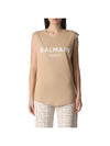 Gold button logo print cotton top XF1EB005 BB02 - BALMAIN - BALAAN 3