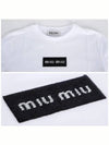 Embroidered Logo Short Sleeve T-Shirt White - MIU MIU - BALAAN 6