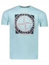 Compass Logo Printing Short Sleeve T-Shirt Aqua Blue - STONE ISLAND - BALAAN 1