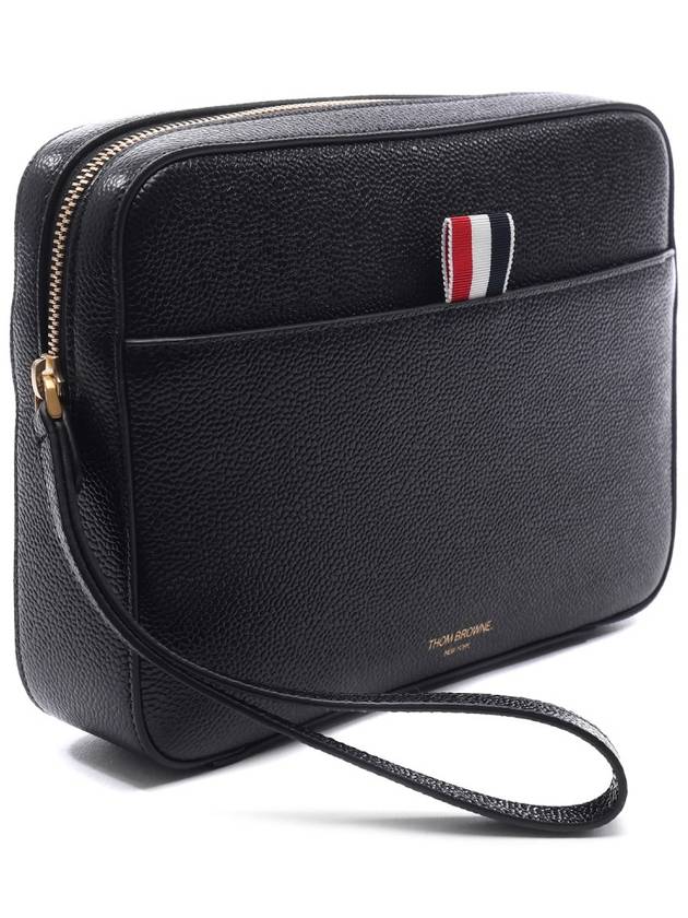 Tom Brown Logo Leather Clutch Black - THOM BROWNE - BALAAN 4